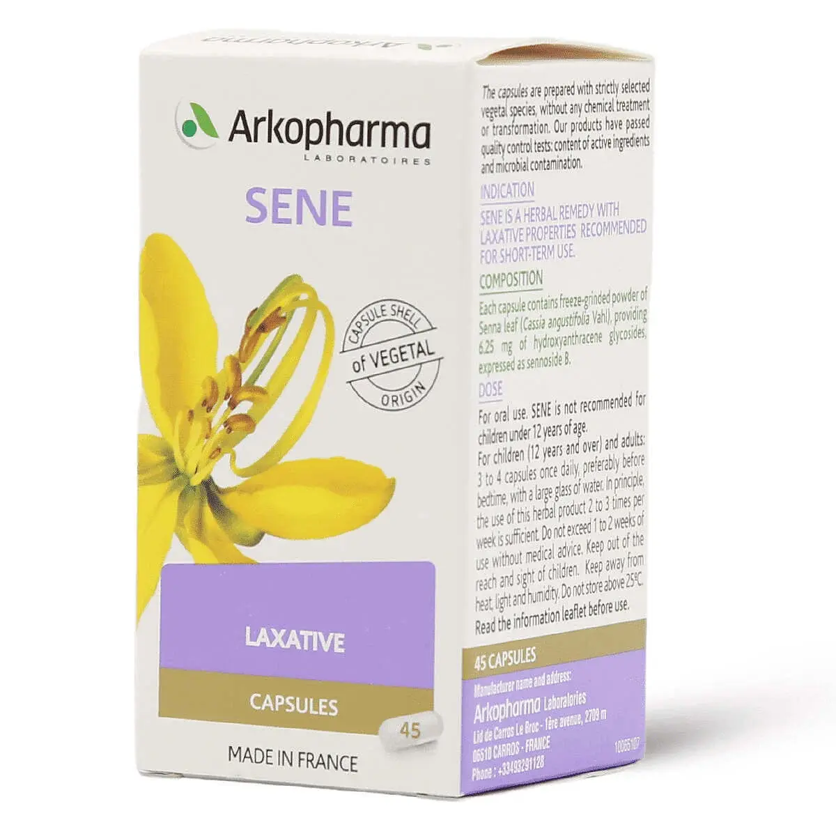 اركوفارما سنا ملين بالأعشاب خلاصة نبات السنا - 45 كبسولة - الصورة 4