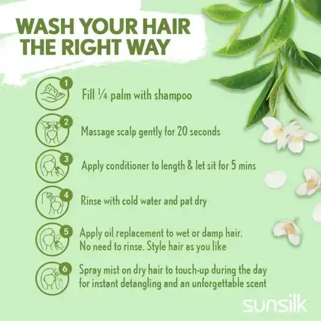 صانسيلك شامبو بالشاي الاخضر و الياسمين  400 مل - الصورة 3