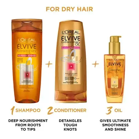 لوريال الفيف شامبو الزيوت الثمينة للشعر الجاف 400 مل - الصورة 2