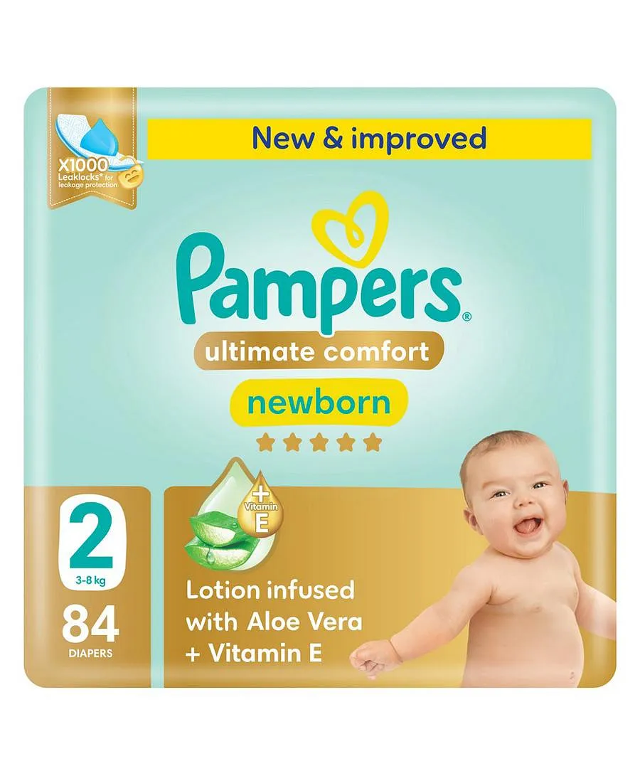 بامبرز التيميت كومفورت مقاس (2)(3-8 كجم) - 84 قطعة