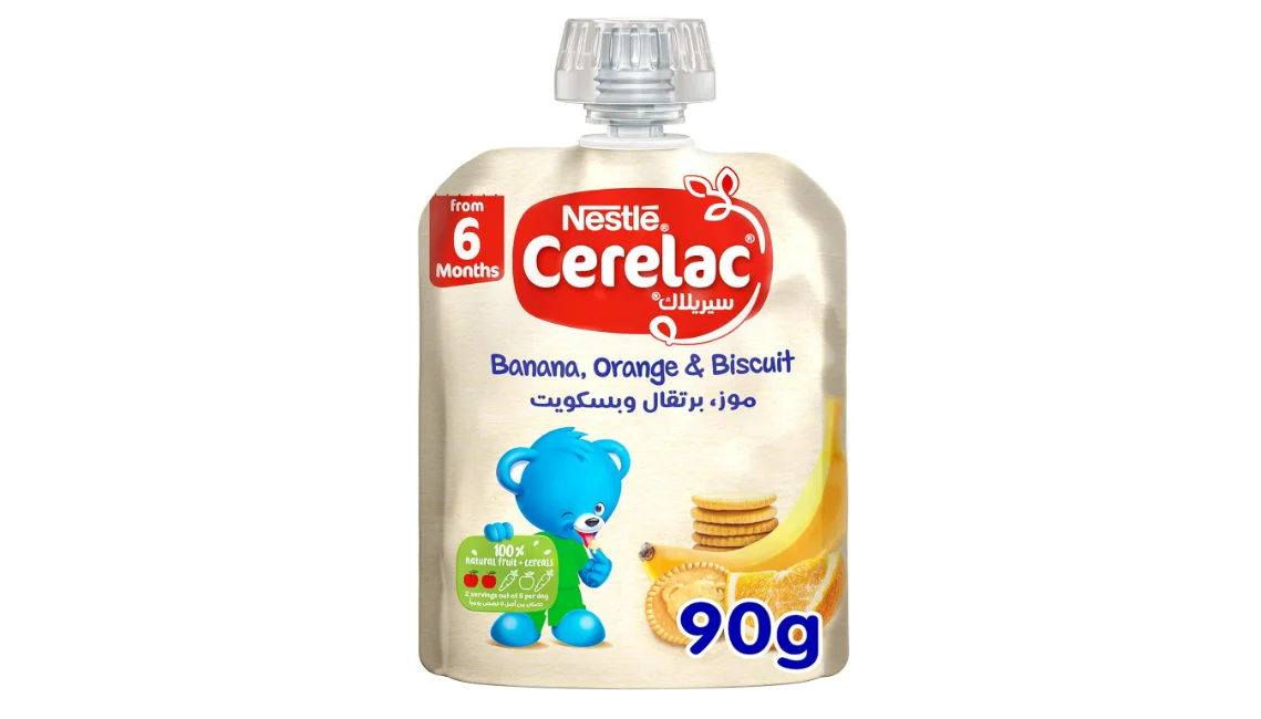 سيريلاك مهروس موز وبرتقال وبسكويت 4*90 جم - الصورة 2