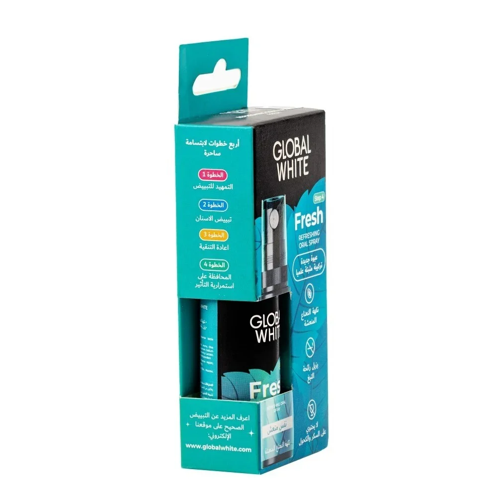 جلوبال وايت بخاخ معطر للفم بطعم النعناع المنعش - 15مل - الصورة 2