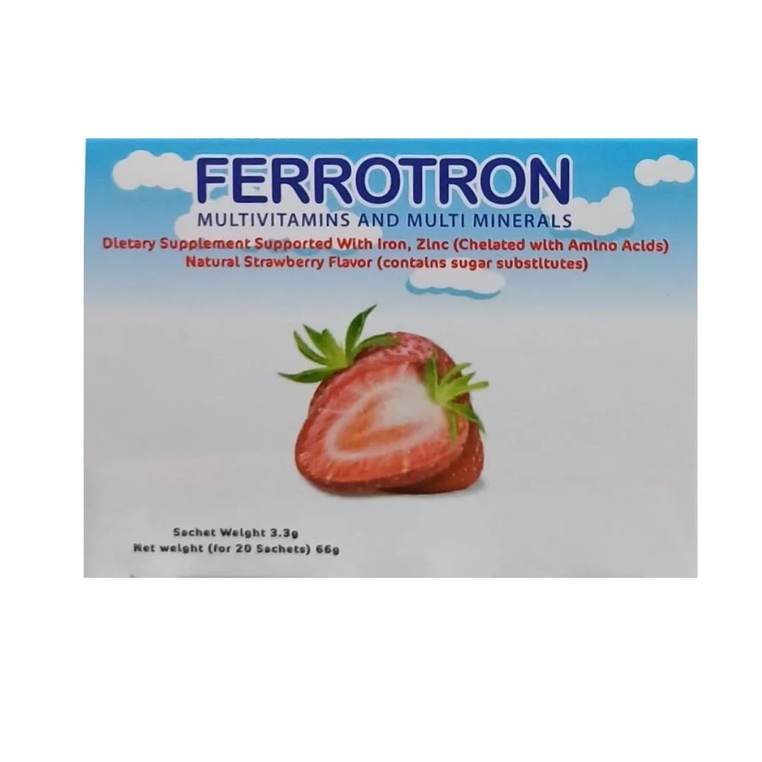 فيروترون فيتامينات متعددة بطعم الفراولة 20 كيس - الصورة 2