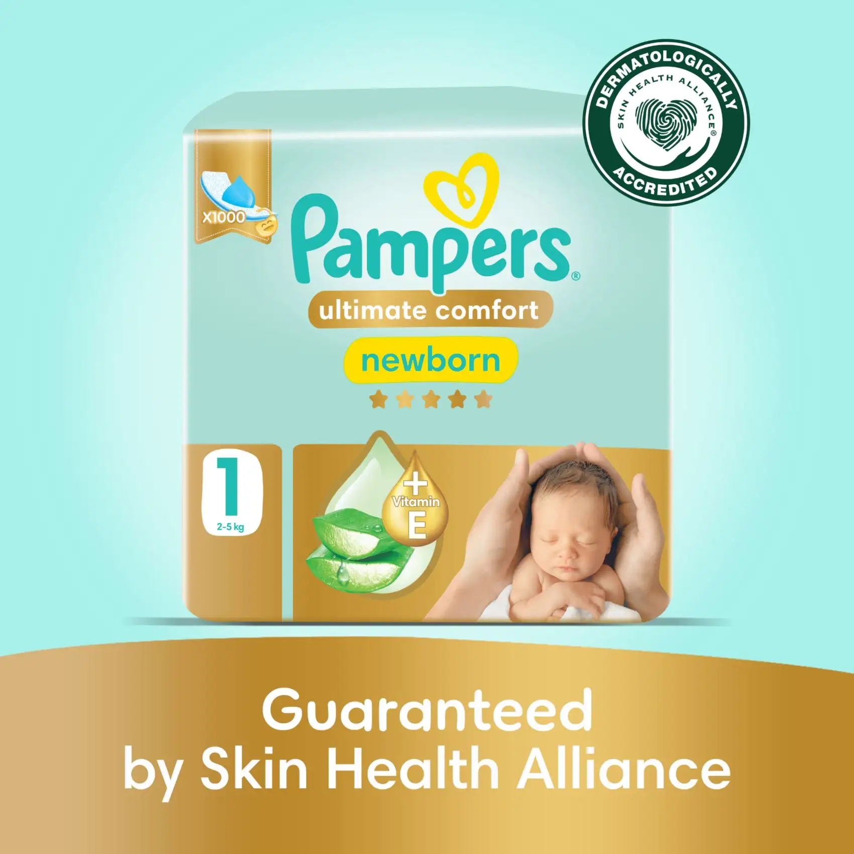 بامبرز بريميوم كير مقاس (1) (2-5 كجم) مولود جديد - 50 حفاض - الصورة 9