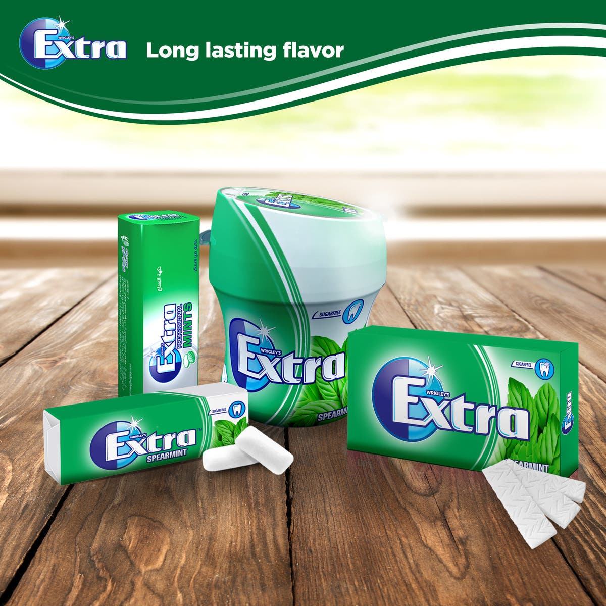 اكسترا علكة خالية من السكر بنكهة النعناع الاخضر زجاجة 60 حبة - الصورة 2