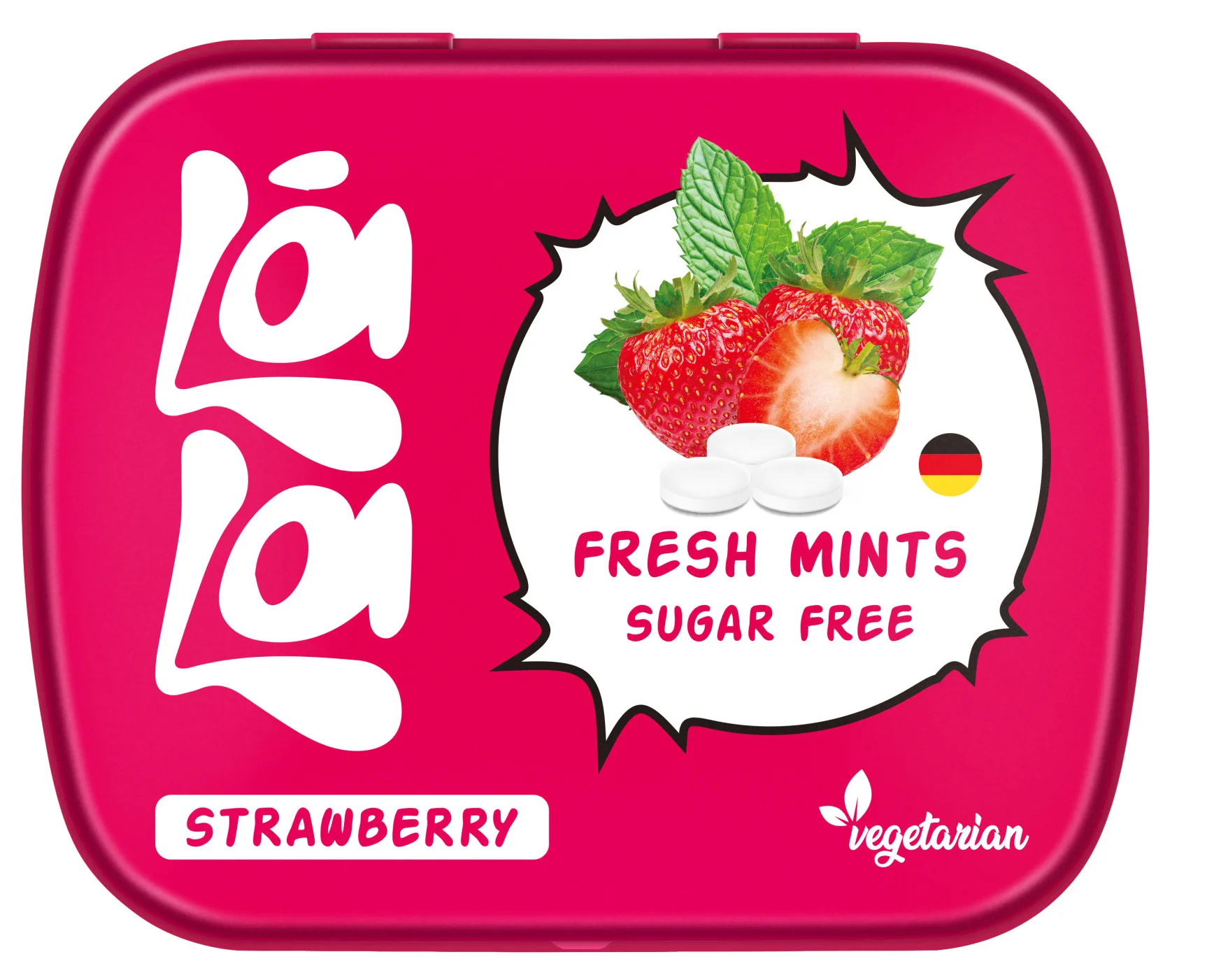 لالا حبوب النعناع بنكهة الفراولة الخالية من السكر مع المحليات 14 جم